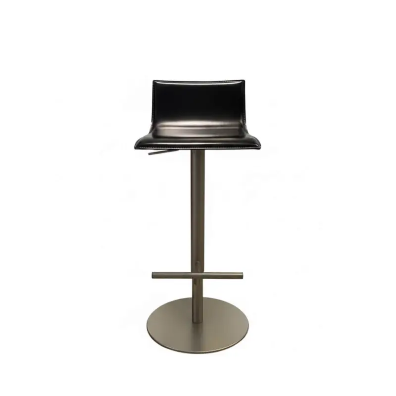 Meilleur Choix Tabouret haut THIN Cuir NoirLAPALMA
