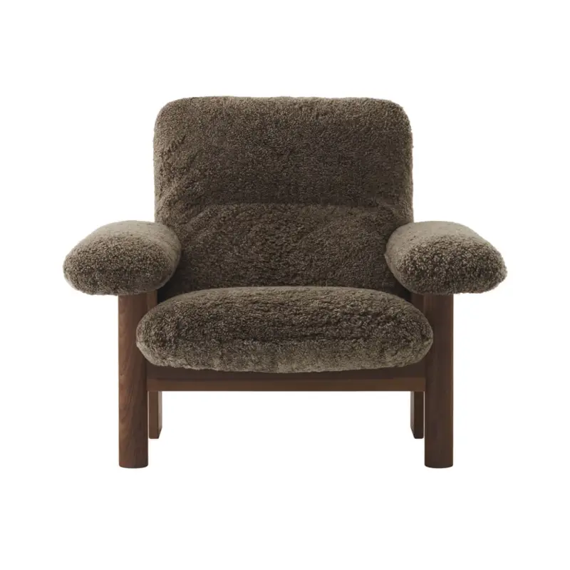 Fauteuil BRASILIA Dossier Haut Chêne Foncé/ Sheepskin RootAUDO COPENHAGEN Paiement Sécurisé