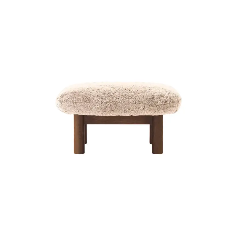 Pouf BRASILIA Chêne Foncé/ Sheepskin NatureAUDO COPENHAGEN Réduction