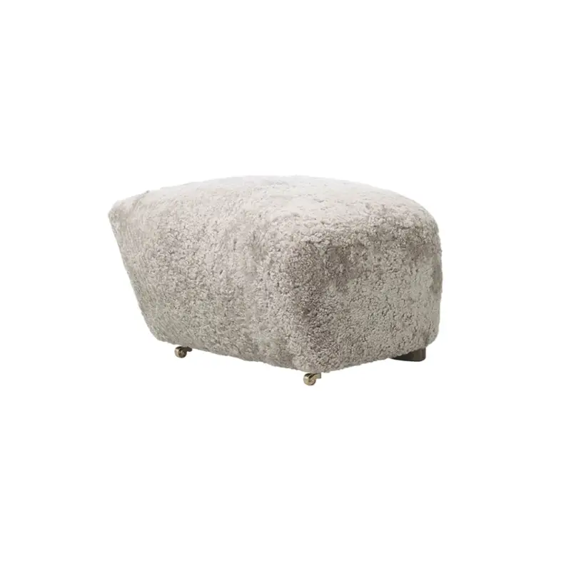 Pouf THE TIRED MAN Chêne Foncé/ Sheepskin Green TeaAUDO COPENHAGEN Pas Cher