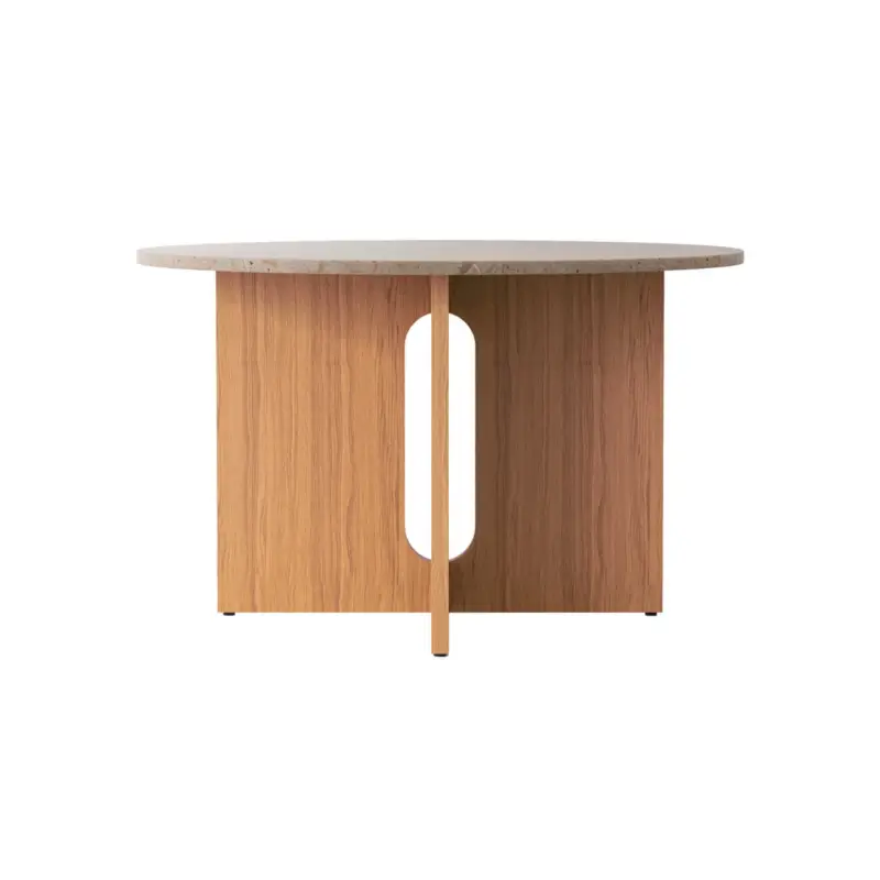 Dining Table ANDROGYNE Ø 120 Natural Oak/ Kunis BrecciaAUDO COPENHAGEN Jusqu'à Épuisement Des Stocks