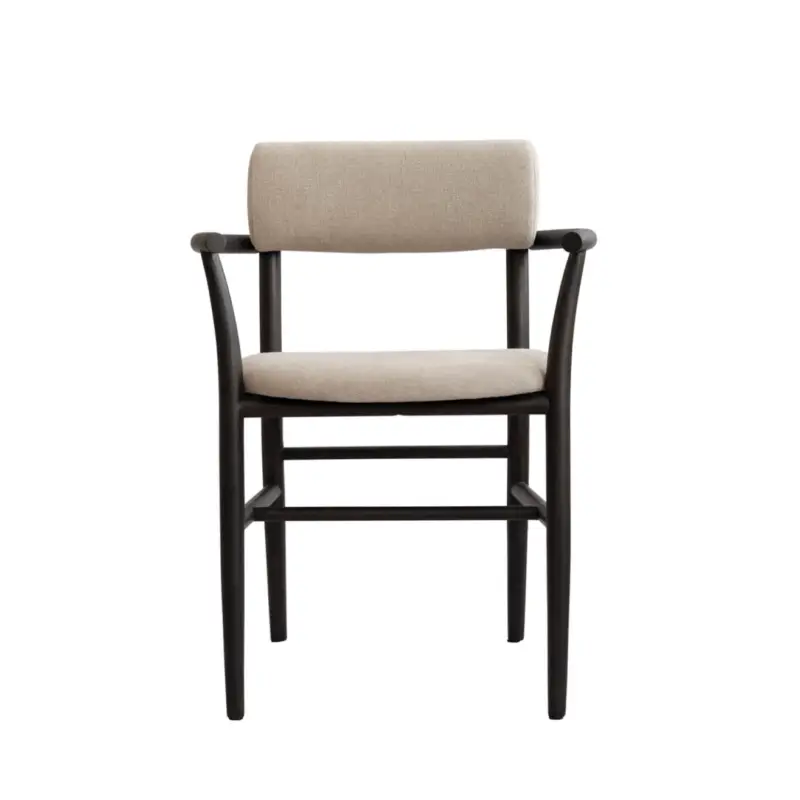 Chaise NAMA avec accoudoirs lin Café noir101 COPENHAGEN Prix Bas