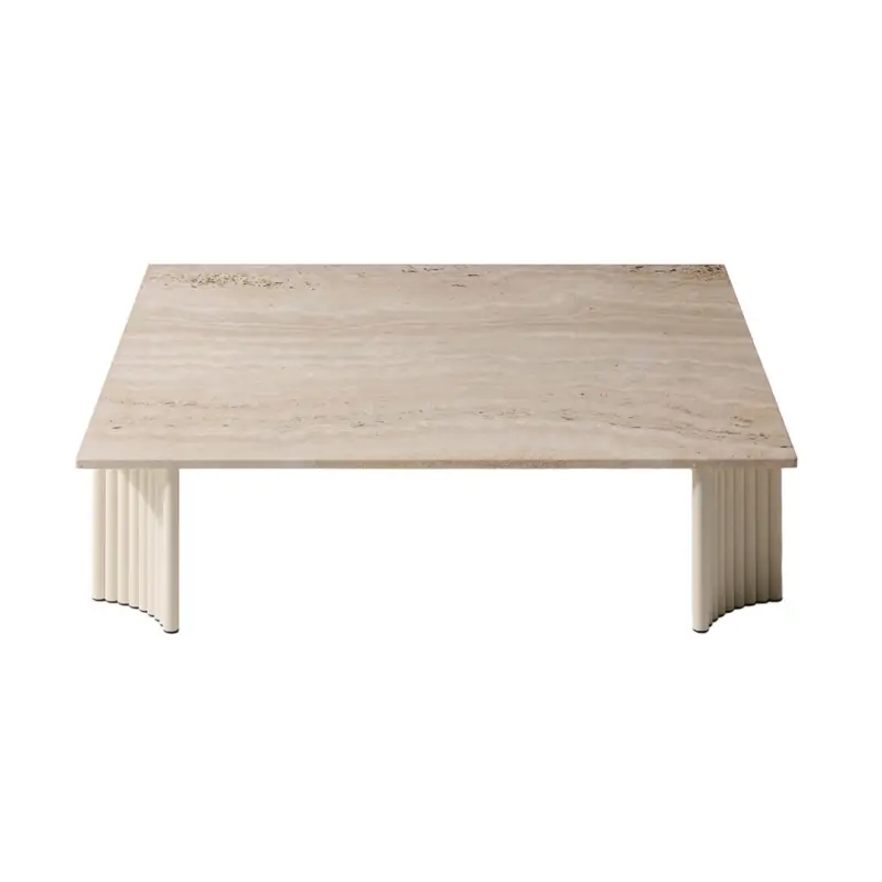 Outdoor Coffee Table VIDALENTA 120x120 Travertin/ Panna WhiteCASSINA Paiement Sécurisé