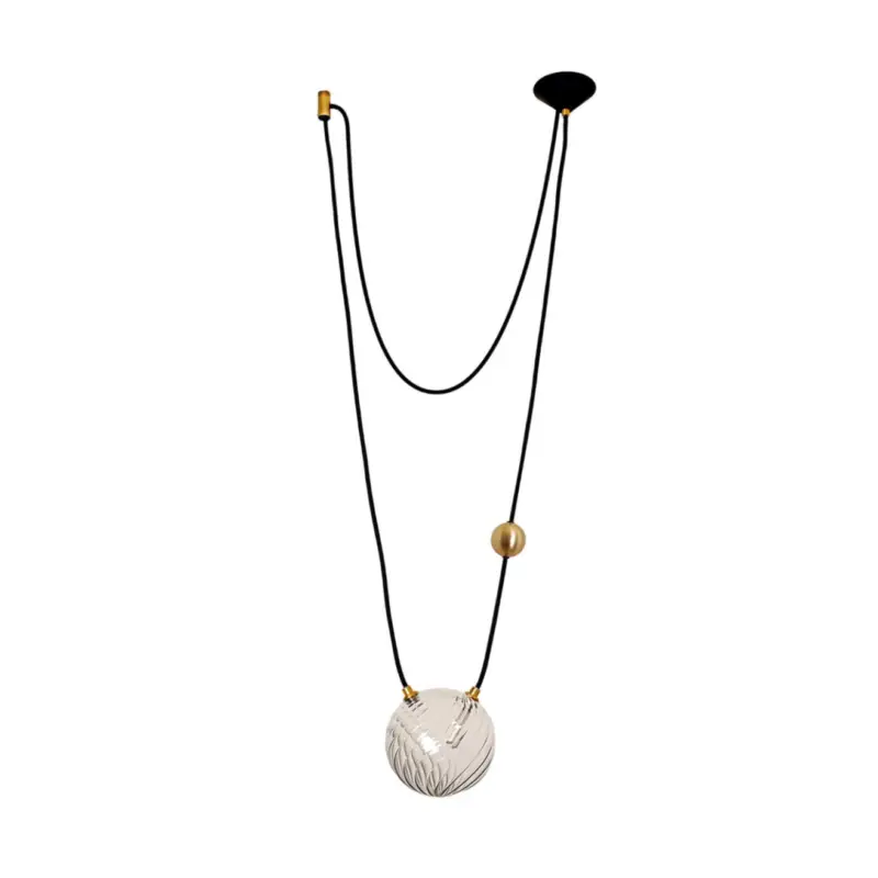 Paiement Sécurisé Pendant Light BELOIO with brass pearl TransparentMARGAUX KELLER COLLECTIONS
