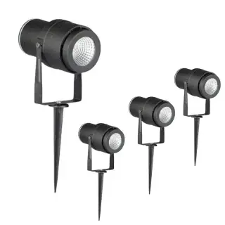 Lot de 4 Spots sur piquet LED Extérieurs 12W IP65 Noir V-TAC VT-857 Promotion Saisonnière