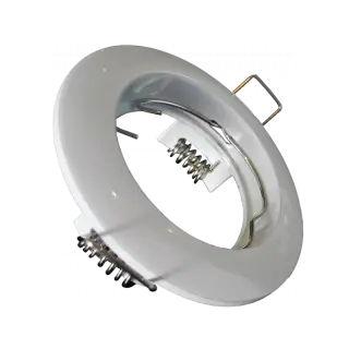 Coupelle Fixe Blanche Ronde IP20 Pour Ampoule LED GU10 230V Avec clips ressorts CLAREO FS Vente Directe