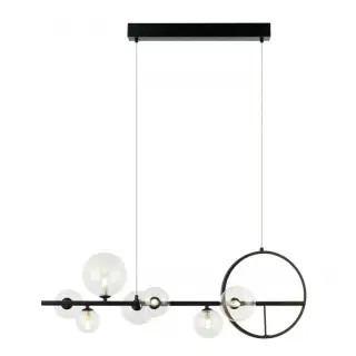 Suspension Luminaire Pour 7 Ampoules LED G9 Noir Sablé ZAMBELIS 22063 Meilleur Choix