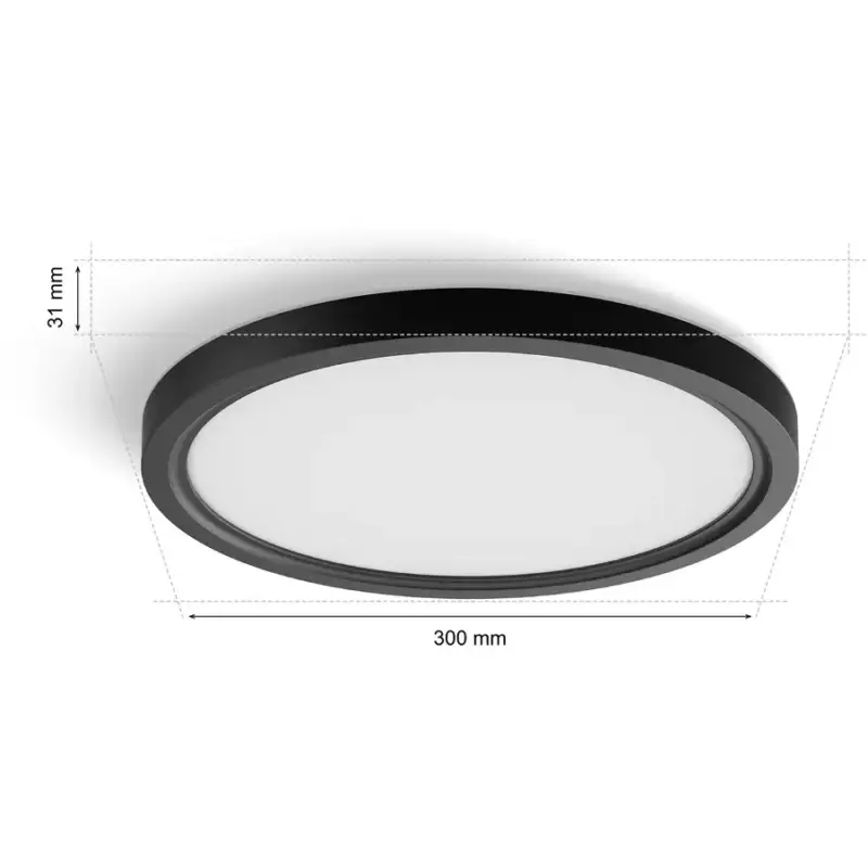 Lumimart | Plafonnier Tento S Philips Hue en plastique noir Ø 29,1 cm Nouvelle Collection