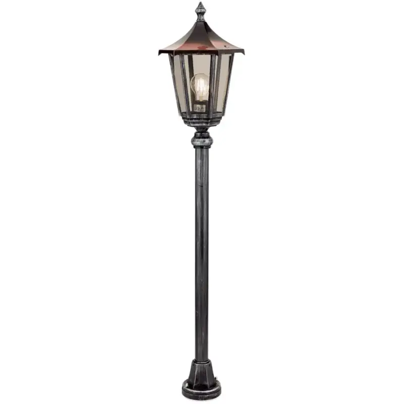Petit Prix Lumimart | Lampadaire d'extérieur Hermine Noir/Argent 25.5 cm 25.5 cm