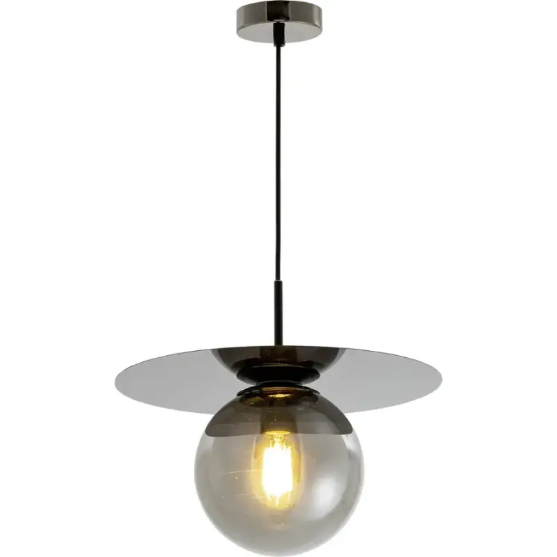 Pas Cher Lumimart | Suspension Jolin Gris/Noir Verre/Métal 35 cm 120 cm
