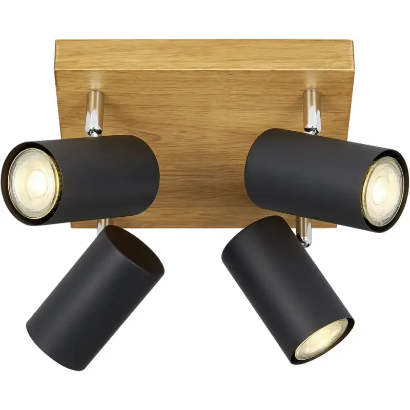 Solde Lumimart | Spot Jasin Marron/Noir Bois/Métal 22 cm 16 cm