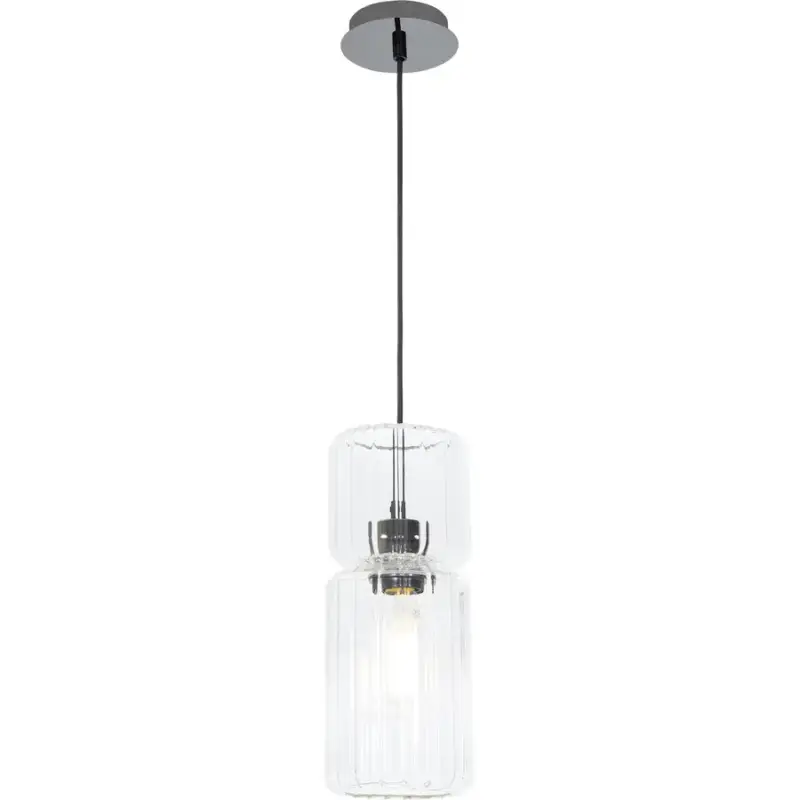 Lumimart | Suspension Harmon Gris/Trasparente Verre/Métal 13.2 cm 120 cm Offre Du Jour