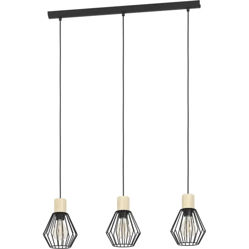 Lumimart | Suspension Palmorla Marron/Noir Acier/Bois 16 cm 110 cm Usine Directe