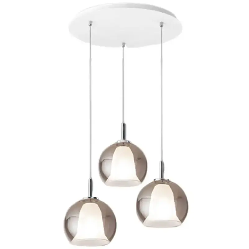 Prix Promo Lumimart | Suspension Aby Gris Verre/Métal 26 cm Réglable en hauteur (manuel)
