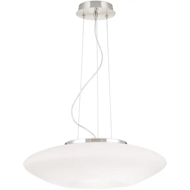 Lumimart | Suspension Blanc Blanc/Gris Acier/Verre 49 cm 21 cm Offre Du Jour