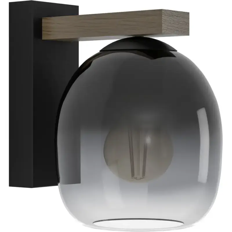 Jusqu'à Épuisement Des Stocks Lumimart | Lampe murale Filago Marron/Noir Acier/Bois 20 cm