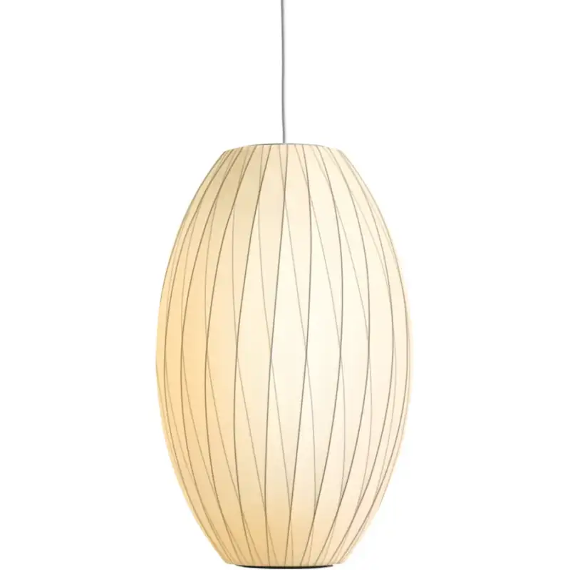 Offre Limitée Lumimart | Suspension Nelson Cigar Blanc Métal 26.5 cm 35.5 cm