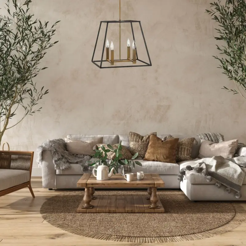 Suspension Fulton Bronze 4x60W E14 Quantité Limitée