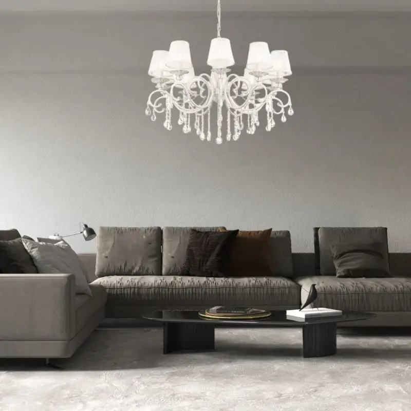 Commander Vite Lustre Pampilles Grace Blanc Or 10x40W E14