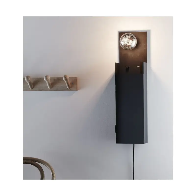 Remise Applique Murale Combo 1x60W E27 Noir