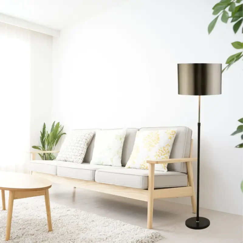 Lampadaire Touch 1x60W E27 Noir Argent Chrome Noir Prix Cassé