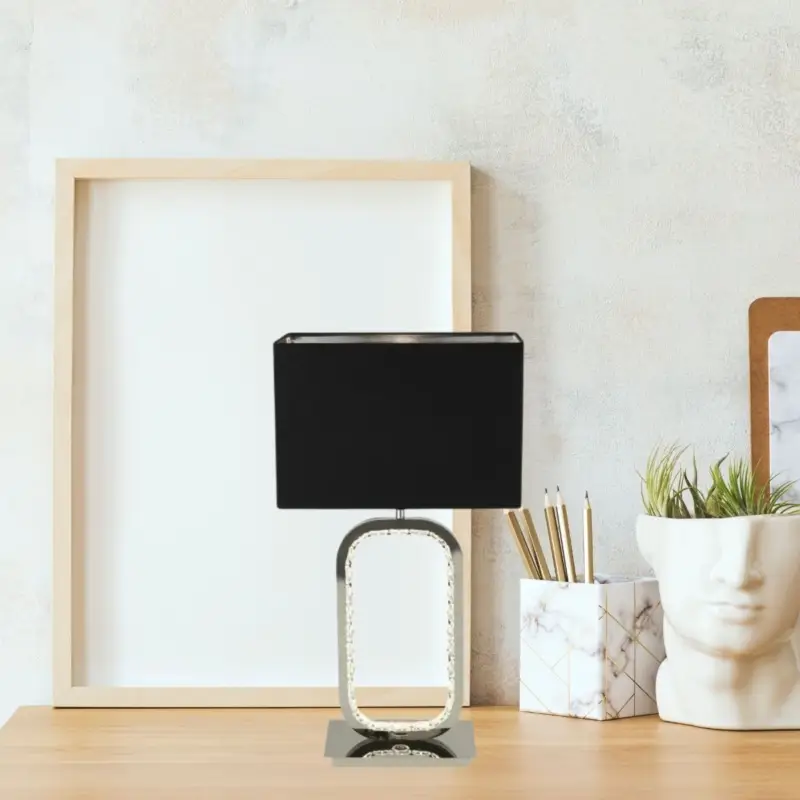 Prix Choc Lampe Hazel 1x60W E27 Chrome Noir