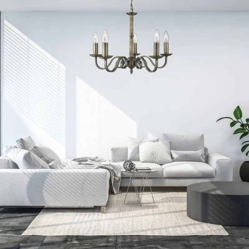 Lustre Richmond 5x10W E14 Laiton Prix Cassé