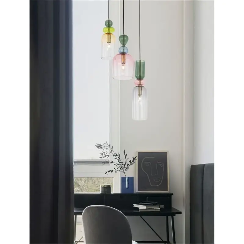 Certifié Suspension MURANO 3x5W E14 Or Sable