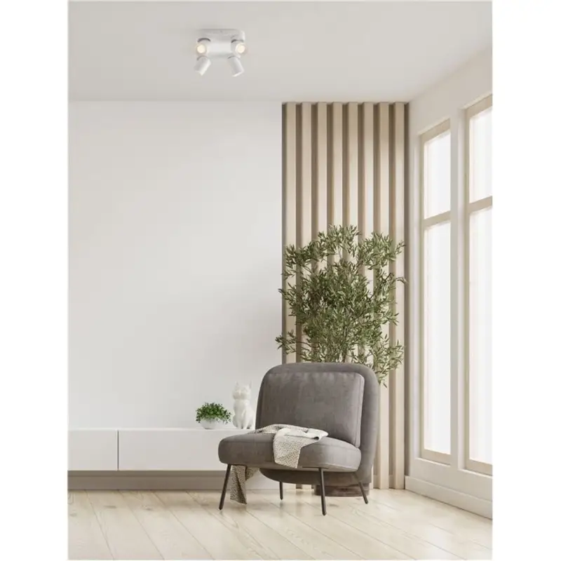 Quantité Limitée Plafonnier AMECY Blanc 4x10W LED 4 éclairages