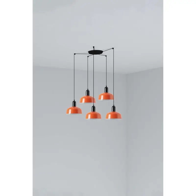 Suspension TATAWIN S Noir Orange 5x15W E27 LED Promotion Saisonnière