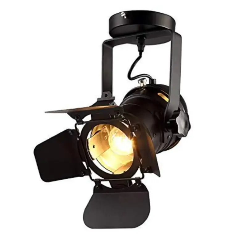 Livraison Express Plafonnier Vintage Projecteur E27 Spot Lumière Spot Industriel Mur/Plafonnier Réglable En Métal Luminaire Pendant (Fixed)