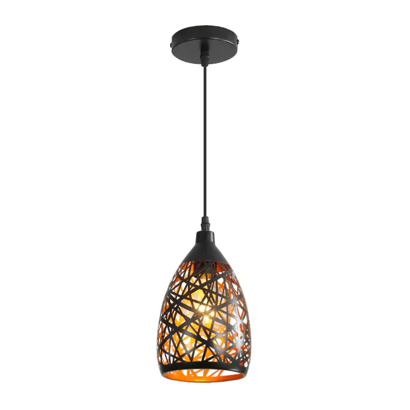 Produit De Marque Suspension Luminaire Industrielle en Métal Creux Sculpté, Rétro Lustre Industriel Lampe de Plafond Vintage Noir E27 Abat-jour Lampe Cage pour Salon Chambre Salle à Manger Cuisine Restaurant