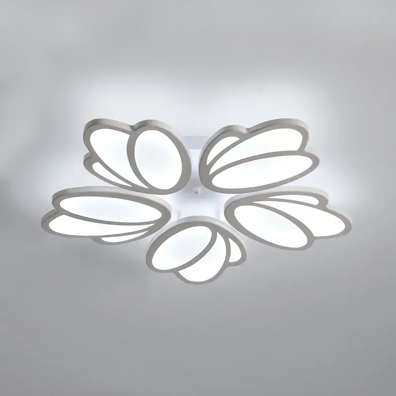 Produit De Marque Plafonnier LED, Moderne Petal Lampe de Plafond LED, Suspension Luminaire Blanc 60W 5600LM, 6000K Lumière Blanche, Luminaire Plafonnier LED pour Salon Cuisine Chambre Salle à Manger, Ø63cm
