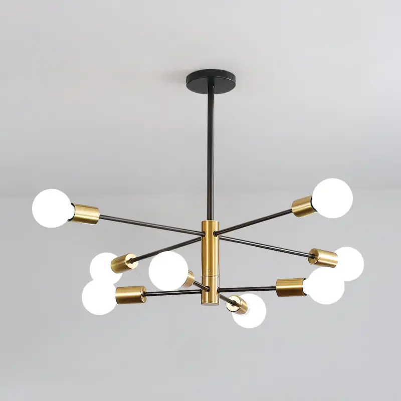 Meilleur Prix Suspension Vintage, Lustre industriel rétro noirs E27, Plafonnier à angle réglable à 180 °, Lumières vintage pour salon cuisine chambre salle à manger (Ampoule Non Incluse) 8-Lumières E27