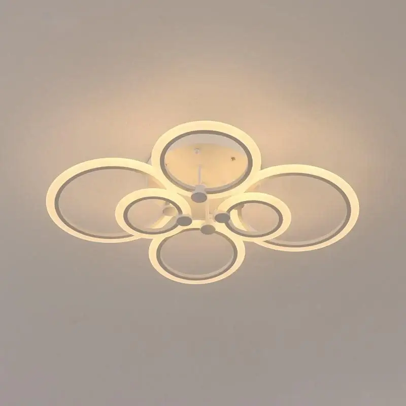 Petit Prix Plafonnier LED Moderne 76W, Lampe de Plafond Blanc Rond Créatif, 3000K Lumière Chaude LED Suspension pour Chambre Salon Bureau Hall