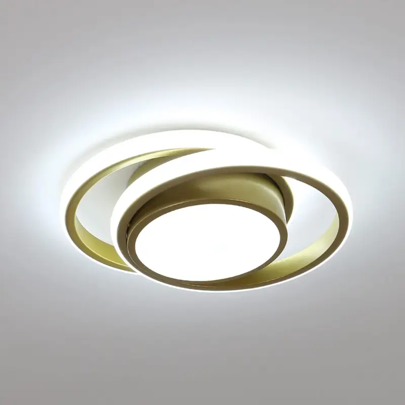Plafonnier LED Moderne 35W 2500LM, Design Rond Doré Simple pour Salon, Chambre, Couloir, Lumière Blanche Froide 6000K Expédition Rapide