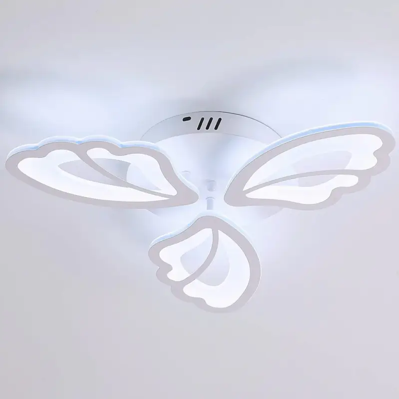 Acheter En Ligne Plafonnier LED 42W 3480 Lumen, Lampe de Plafond Moderne Blanc, Luminaire Plafonnier Acrylique 6000K, 3 ailes doivent être assemblées, pour Salons, Chambres