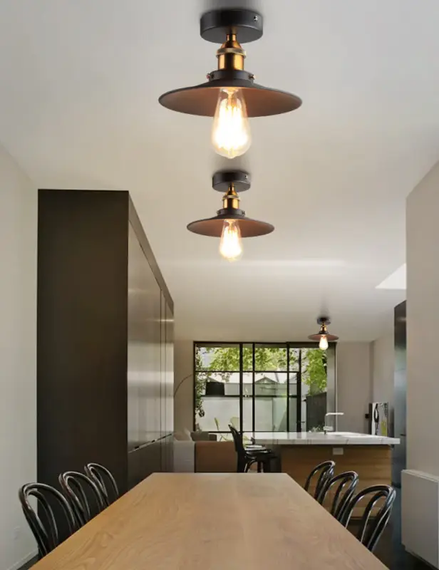 E27 Métal Noire Retro Suspension Luminaire ,E27 Suspension Eclairage de Plafond Vintage Plafonnier Suspension E27 Plafonnier Lampe(sans ampoule) Vente Flash