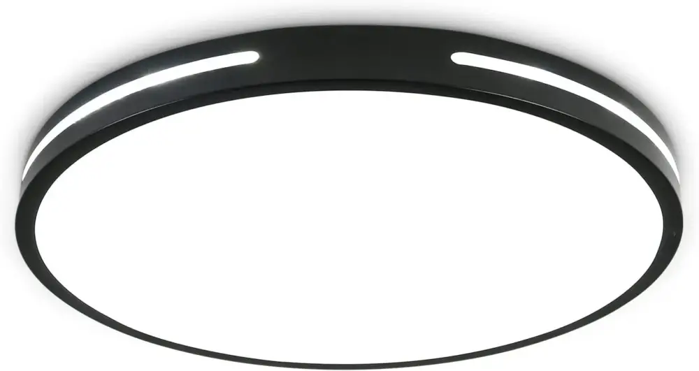Plafonnier LED, lampes LED plafonniers modernes simples ronds, diamètre 30 cm, noir, 6500 K, lampe LED, salon, balcon, allée, chambre, éclairage Commande En Gros