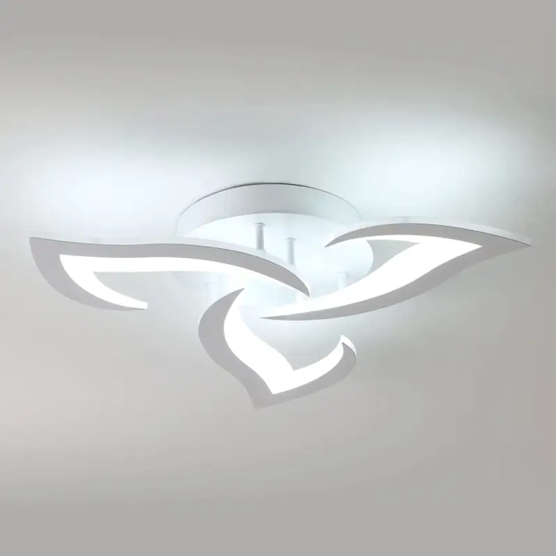 Achetez Aujourd'hui Plafonnier LED, 36W 3060LM Luminaire Plafonnier Moderne, Acrylique Lampe de Plafond LED 3 lumières pour Salon Chambre Cuisine Dia 58cm (Blanc) Lumière Blanc Froid 6500K