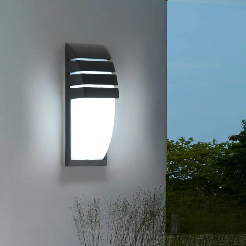 Applique Murale Interieur/Exterieur, Noir 12W 6000K Blanc Froid Appliques Murales LED, IP65 Imperméable Lampe Murale Exterieur pour Cour, Jardin, Terrasse, Proche, Patio Prix Cassé