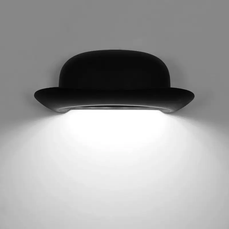 Applique Murale Intérieure/Extérieure, Luminaire Mural Chapeau Noire, IP65 Étanche Spot Mural 12W 6500K pour Cour Balcon Couloir Chambre à coucher Cuisine Offre Exclusive