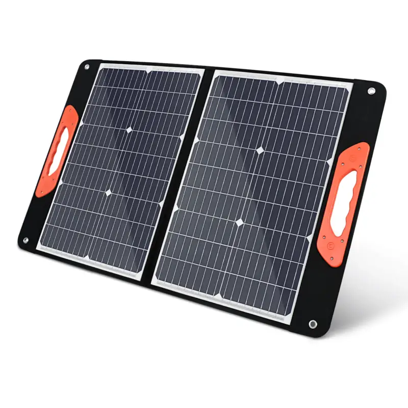 Nouvelle Collection Panneau solaire portable pliable 75 W 3 ports DC/PD 45 W/QC3.0/USB compatible avec la plupart des générateurs solaires portables/centrales électriques/téléphones/ordinateurs portables pour les voyages/camping/RV