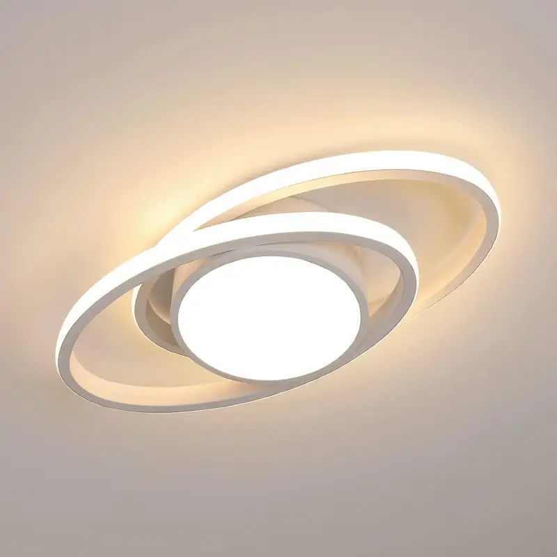 Plafonnier LED, Luminaire Plafonnier Chambre, 39W 4000lm, Rond Lampe de plafond Moderne pour Chambre Salon Cuisine, Dia 40cm (Elliptique, Blanc) Lumière Chaude 3000K Prix Promo