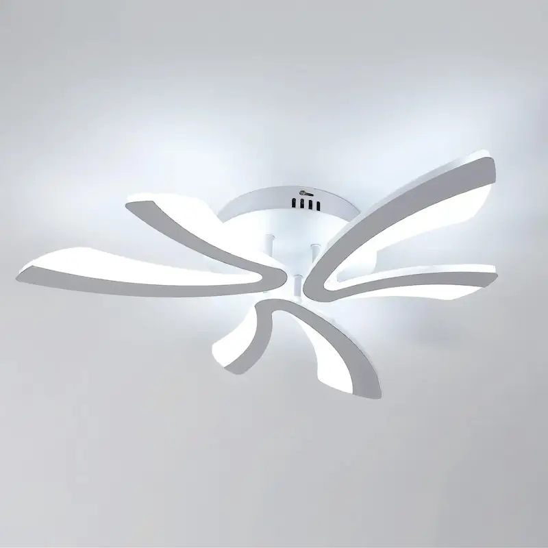 Plafonnier LED Moderne, 36W 4000LM Creative V Design Luminaire Plafonnier, Blanc Lampe de Plafond en Acrylique pour Chambre à Coucher, Salon, Restaurant, Cuisine, 6500K Blanc Froid Prix Réduit