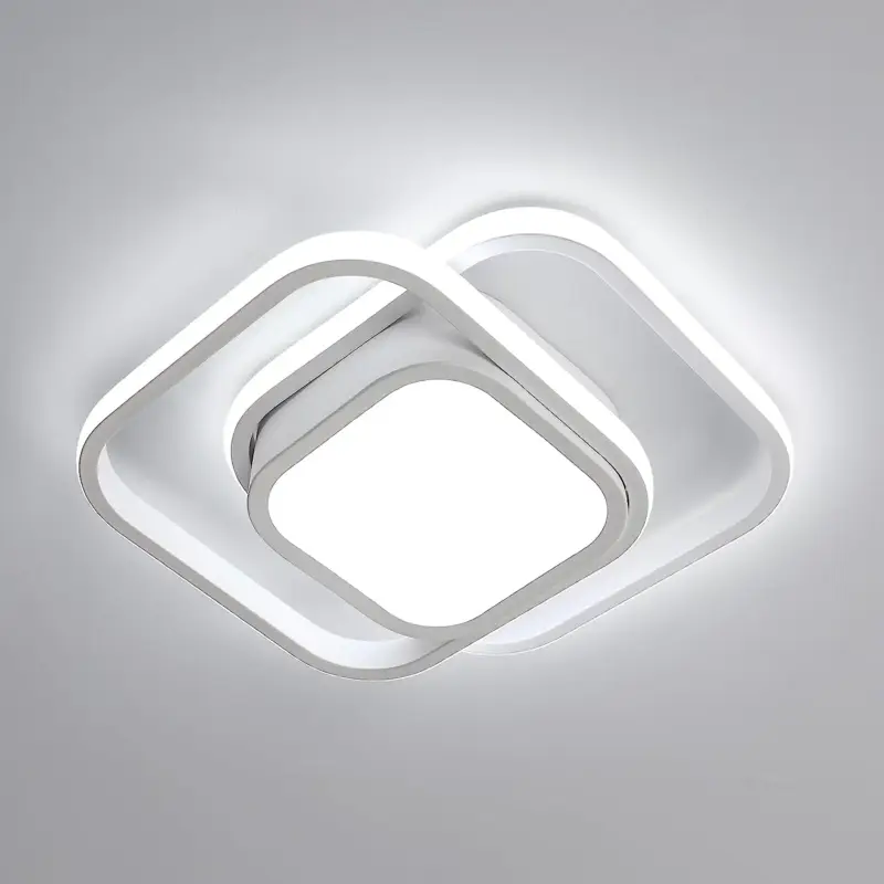 Jusqu'à Épuisement Des Stocks Plafonnier LED 32W moderne Blanc Froid 6500K Carré Lampe de Plafond Pour salon chambre à coucher salle à manger bureau Blanc