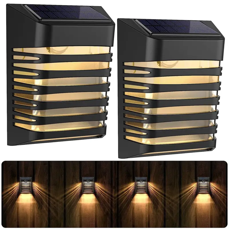 2 pièces Applique solaire Extérieur Lampe murale LED Pour Cour Jardin Couloir Terrasse Proche Mur Pathway Patio Villa Quantité Limitée