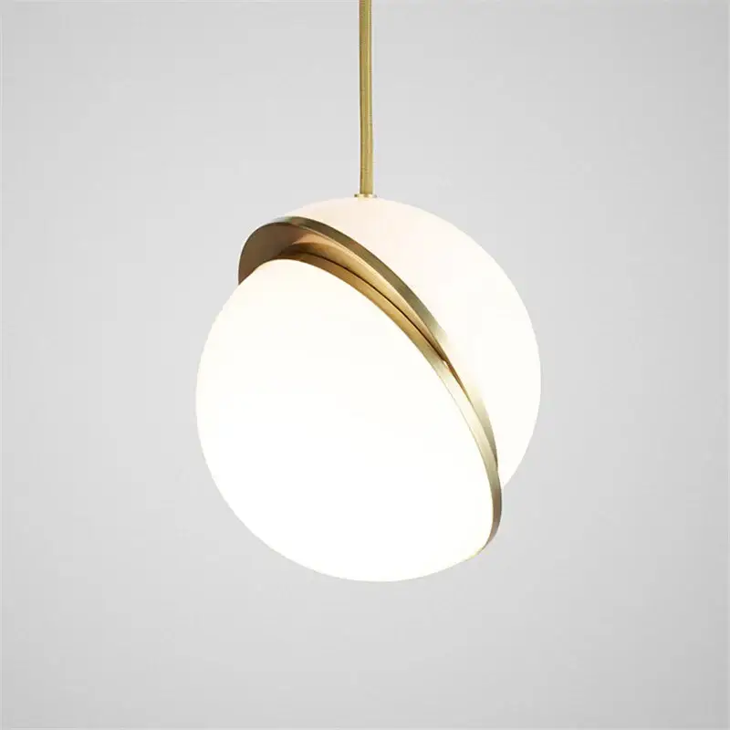 Suspension Moderne Sphérique Lustre E27 Base Pour salon chambre à coucher salle à manger bureau Bar Café Blanc Diamètre 15cm Acheter Direct
