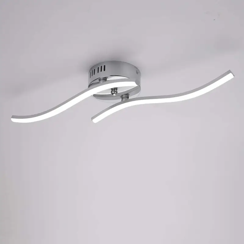 Jusqu'à Épuisement Des Stocks Plafonnier LED, Suspension Luminaire en forme de vague, LED intégrées 14W 1100 Lumen, lustre moderne pour salon ou cuisine, IP20 lumière Blanc Froid 6500K