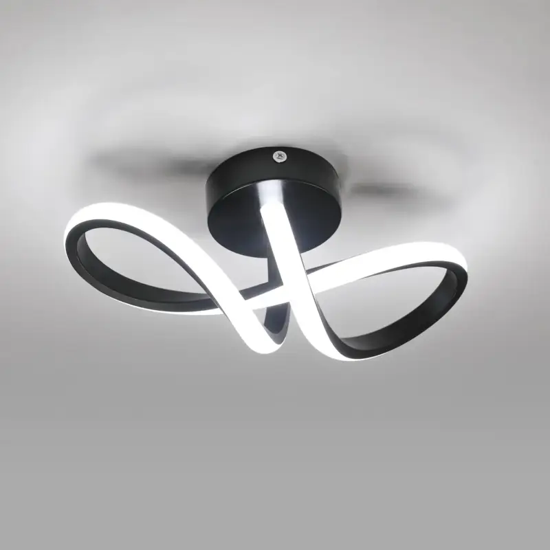 Moderne Plafonnier LED 20W Applique Murale LEDForme de 8 Lampe murale Blanc Froid 6000K Pour chambre à coucher, salon, couloir, entrée Noir Haute Qualité